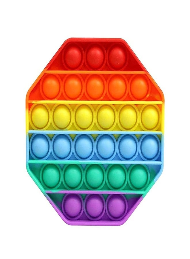 IVAR Push Pop it Bubble Sensory Poppet Fidget Toys - Stress Relief Silicon Poppit Toy - Anti-Anxiety Poppets for Children & Adults - for Home, School & Office use (Rainbow Random Shape) - Image 1